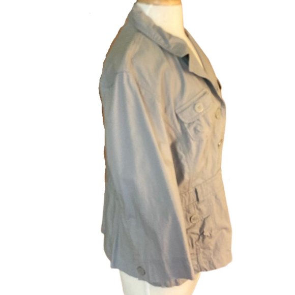 Cato Grey Utility Pea Coat Jacket Lightweight Pockets, Size XL - Picture 3 of 6